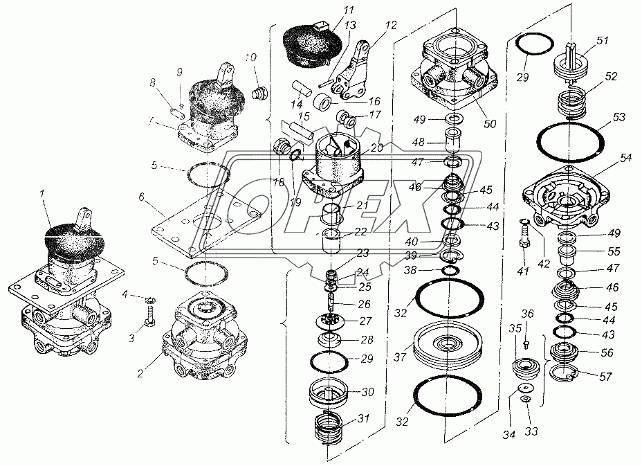 Кран тормозной